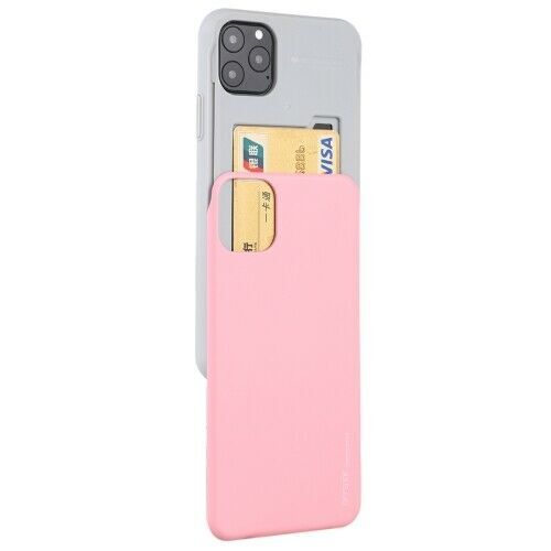 Genuine Goospery Skyslide Back Card Holder Case for iPhone 12/12 Pro - Pink