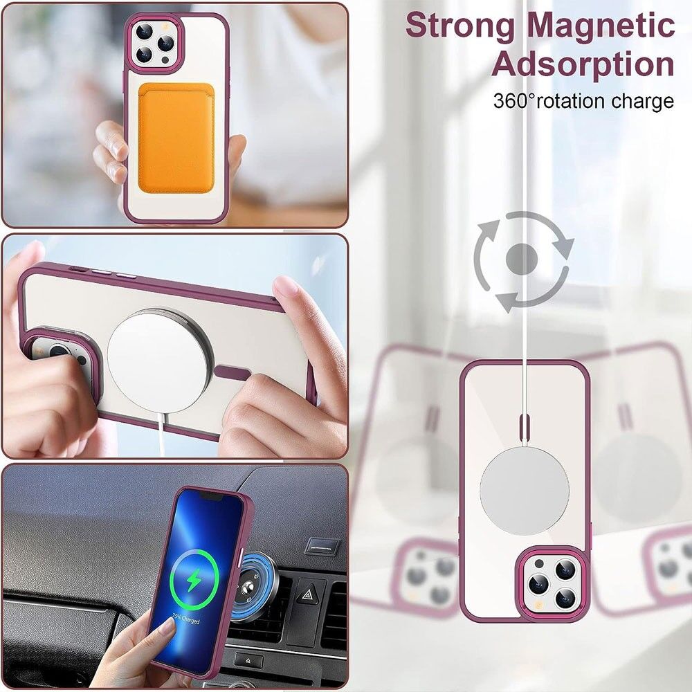 Redefine Metal Camera Lens Magnetic Transparent Magsafe Case for iPhone 15 – Black - Image 9
